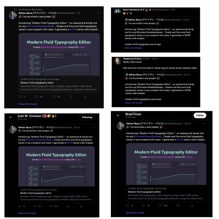 Community tweets about the project